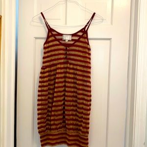 213 gold and burgundy mini dress